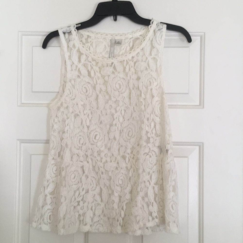 Ivory Lace Peplum Tank